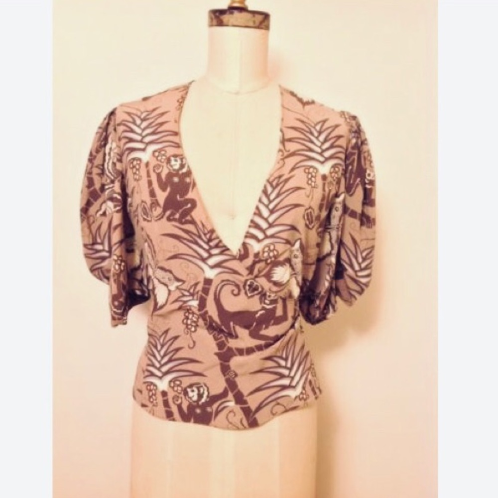 Vintage Chloe phoebe Philo silk  Monkey wrap Blouse Top 4 worn once